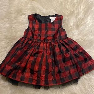 3/25$ Joe Fresh Baby Size 6-12 mos Red and Back Buffalo Plaid Party Dress